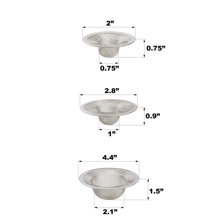 Mainstays Stainless Steel Mesh Drain Strainers, 3-Pack photo 5