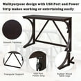 thumbnail image 2 of Harper & Bright Designs Farmhouse 3 Piece Counter Height Dining Table Set for 2, Wood Console Bar Table with USB Port and Upholstered Stools, Gray for Small Space, Espresso, 2 of 13