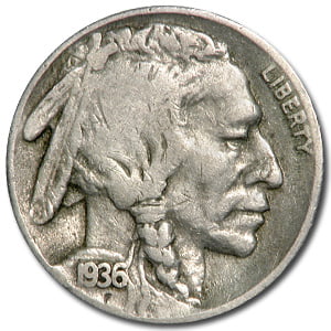 1936-S Very Fine Buffalo Nickel Nice Coin FREE SHIPPING ON ADDITIONAN COINS 