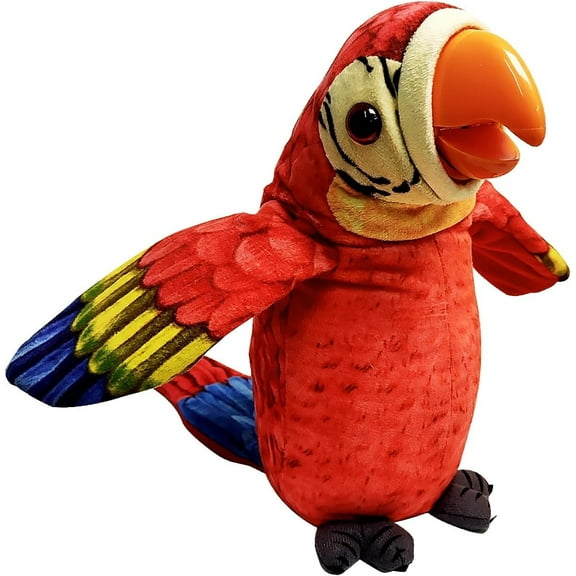 WEofferwhatYOUwant Talking Parrot Toy - Large Plush Macaw - Voice Activated - Repeats What You Say - Mouth Moves Wings Flap - Soft & Cuddly - Playtime & Family Fun for All Ages
