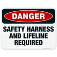 thumbnail image 1 of Danger Safety Harness And Lifeline Required Sign, OSHA Danger Sign, 18x24 Reflective Aluminum EGP, 1 of 1