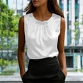 thumbnail image 3 of U-Neck Spaghetti-Strap Tank Top, Women's Ice-Silk Satin Versatile Outerwear Top, Layering Base Layer for Blazers,White,XXXL, 3 of 4