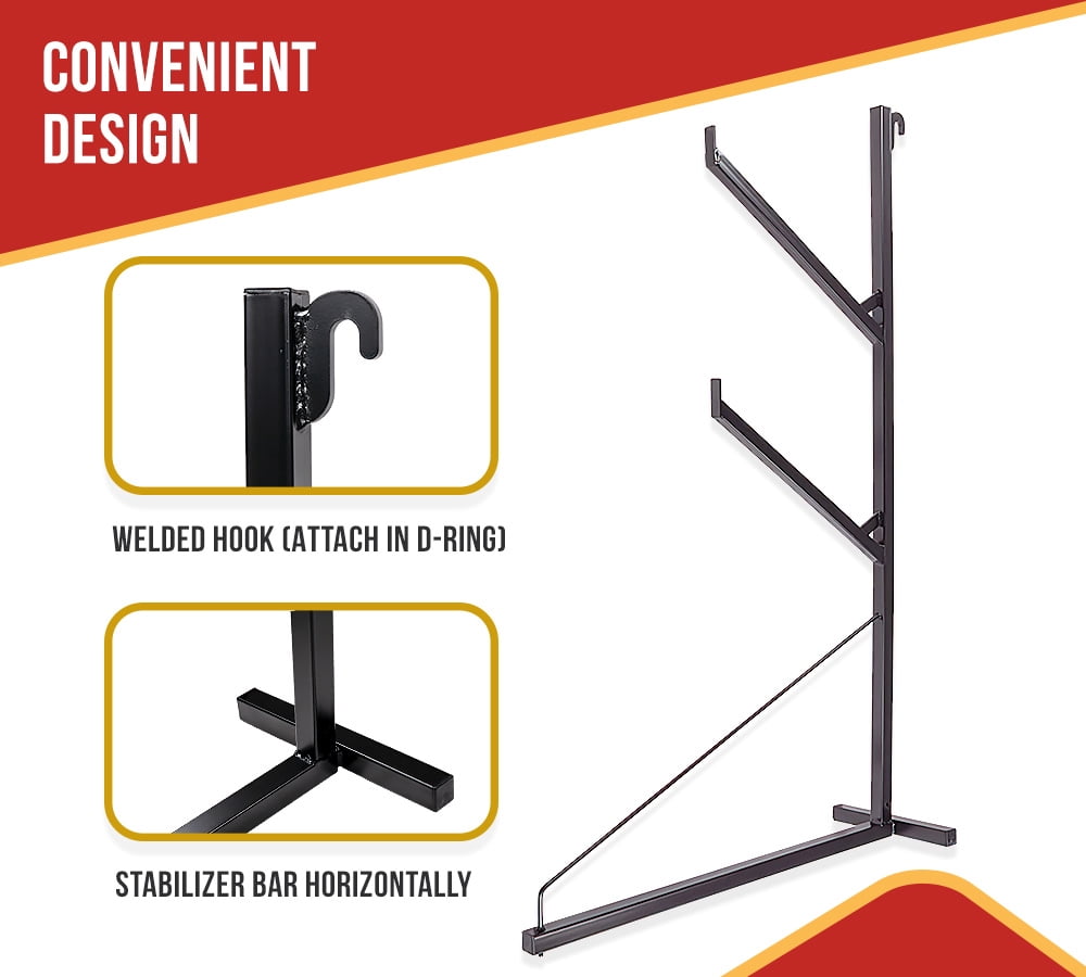 4 Pack Shipping Container Pipe Rack w/ Workbench - 29-1/8"(L) x 53-1/8"(H), 550 lbs WLL Black Powder Coated Steel Rack for Trailer Containers - Welded Hook, Easy Installation