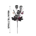 thumbnail image 3 of AZXY Black Skull Halloween Floral Stems Picks, Halloween Skeletons Pumpkins Floral Decoration Mini Halloween Trees, Indoor Tabletop Vase Halloween Decorations, 3 of 5