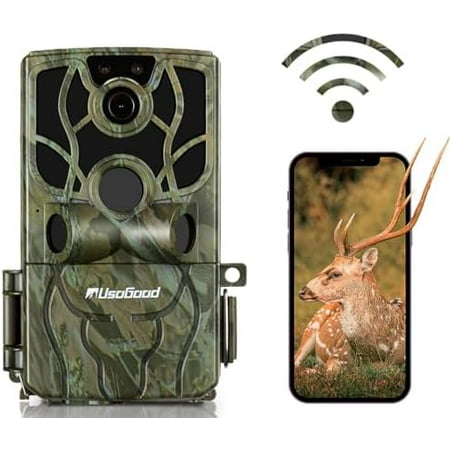 4K 48MP game camera wifi trail cameras with night vision motion activated waterproof trail camera with Cell Phone App No Glow Night Vision 120°Detection Angle for Outdoor Wildlife Monitoring$$Other