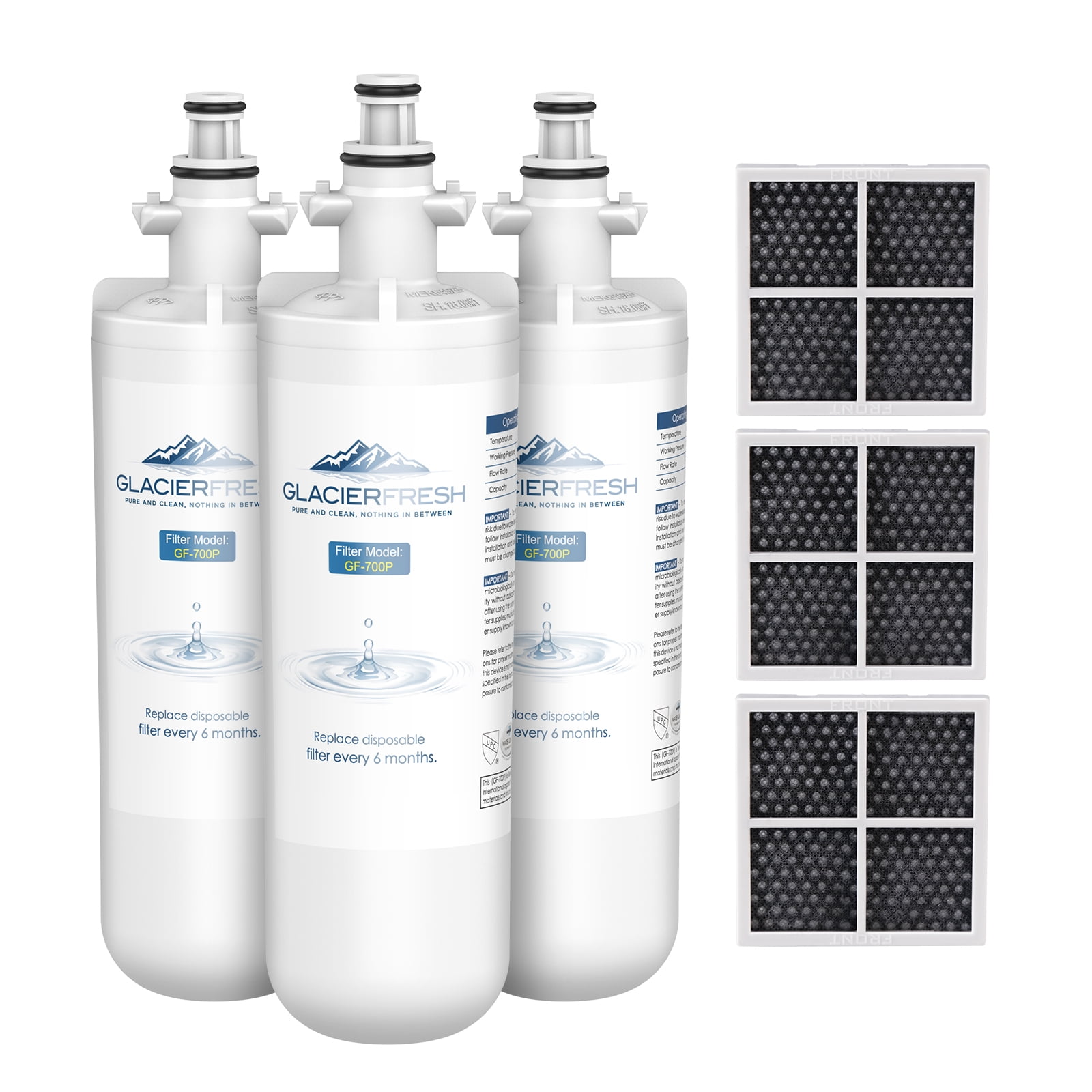 GLACIER FRESH for LT700P Refrigerator Water Filter, Replacement for