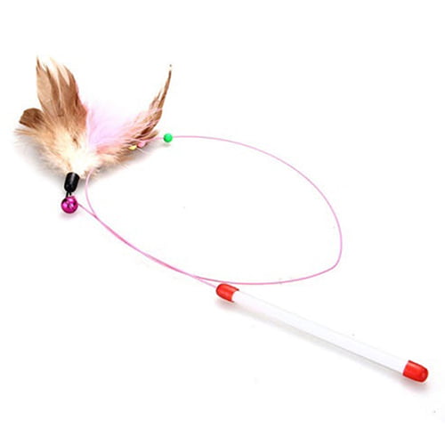 Cat Toy Soft Feather Bell Decoration Exercise Pet Natural Nimble Safe Cat Teaser 