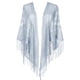 thumbnail image 1 of Chales y envolturas INSPIRE CHIC para vestidos de noche, bufandas triangulares de malla de encaje con flecos y borlas para mujeres en bodas y fiestas formales 74.8x28.3" Gris, 1 of 5