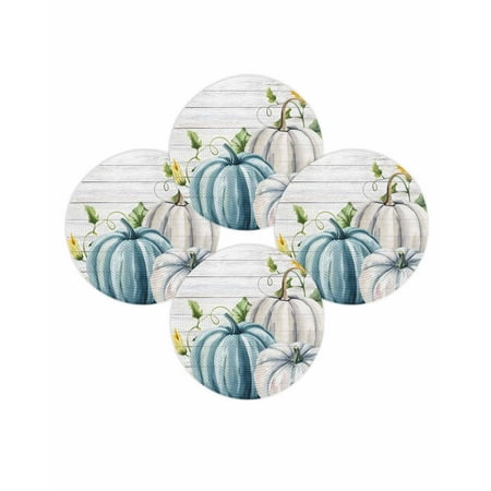 Fall Round Placemats Set of 4 Teal Blue White Pumpkin Place Mats Thanksgiving Woven Placemat Flower Green Leaf Wood Circle Braided Table Mat for Kitchen Dining Table Autumn Party Home Decor 15 Inch Fall Round Placemats Set of 4 Teal Blue White Pumpkin Place Mats Thanksgiving Woven Placemat Flower Green Leaf Wood Circle Braided Table Mat for Kitchen Dining Table Autumn Party Home Decor 15 Inch