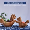 thumbnail image 3 of Handmade Rattan Creative Squirrel Storage Basket Desktop Fruit Storage Basket, 3 of 12