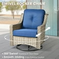 Ovios 5 Pieces Outdoor Patio Wicker Furniture with Swivel Chairs All