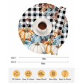 thumbnail image 6 of 13 Inch Round Placemats Set of 6, Fall Pumpkins Orange Blue Non Slip Heat Insulation PP Table Mats, Thanksgiving Botanical Plaid Washable Place Mats for Kitchen Dining Party Table Decor, 6 of 7