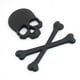 thumbnail image 1 of 1 Uds. Calavera huesos 3D coche cromo insignia Logo calcomanía Metal pegatina decoración accesorios (negro), 1 of 4