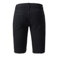 thumbnail image 4 of Tfken Men Soft Shorts Elastic Waist Stretchy Denim Shorts With Pockets Ripped Button Casual Fashion Male Daily Wear Clothes Black, 4 of 9