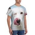 thumbnail image 2 of Qekee Puppy Licks Nose Classic Fit T-Shirt Men's Shirt Men's Tight Short Sleeves for Exercise, Running, Mountaineering - Puppy Licks Nose, 2 of 9