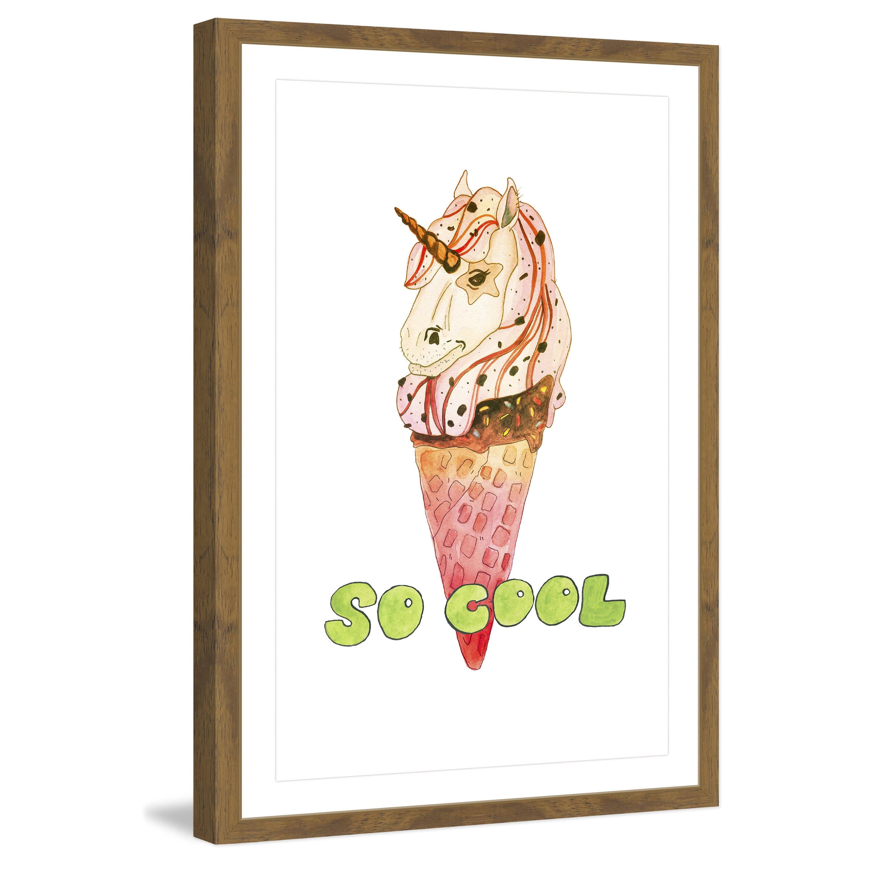 Unicorn Ice Cream Framed Painting Print