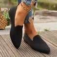 thumbnail image 4 of Rokment Womens Pointed Toe Dress Shoes for Ladies 2026 Spring Fall Knitted Solid Color Ballet Flat Low Heel Dressy Slip on Loafers Formal Walking Sneakers Black Size 8, 4 of 6