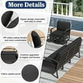 thumbnail image 2 of Kullavik Aluminum Patio Furniture Set,5 Pieces Modern Outdoor Conversation Set w/43in Gas Fire Pit Table, Outdoor Metal Sectional Sofa with 55000 BTU Propane Fire Pit,Black, 2 of 7