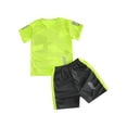 thumbnail image 5 of YiZYiF Kids Boys Quickly Dry Sports Suit Short Sleeve T-shirt with Shorts Set Football Basketball Training Sportswear Fluorescent_Green 2-3, 5 of 7