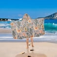 thumbnail image 2 of Yayeee Kids Hooded Towel with Hand Pockets Beach Soft Absorbent Bath Wrap 50 x 23.5 inch, Gray Llama Pattern, 2 of 5