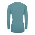 thumbnail image 2 of Women's Under Scrubs Long Sleeve T-Shirt Comfort V-Neck Medical Underscrub Tee -Super Soft and Stretchy (Teal, X-Small), 2 of 7