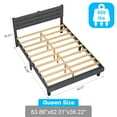 thumbnail image 7 of Ktaxon Upholstered Queen Size Bed Frame, Platform Bed  with Headboard, Gray, 7 of 7