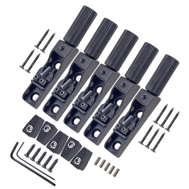MYG 1 Set 4/5/6 String Fixed Bass Headless Bridge Single String Silver Zinc Alloy Bass Tailpiece Guitars Bridge Accessories