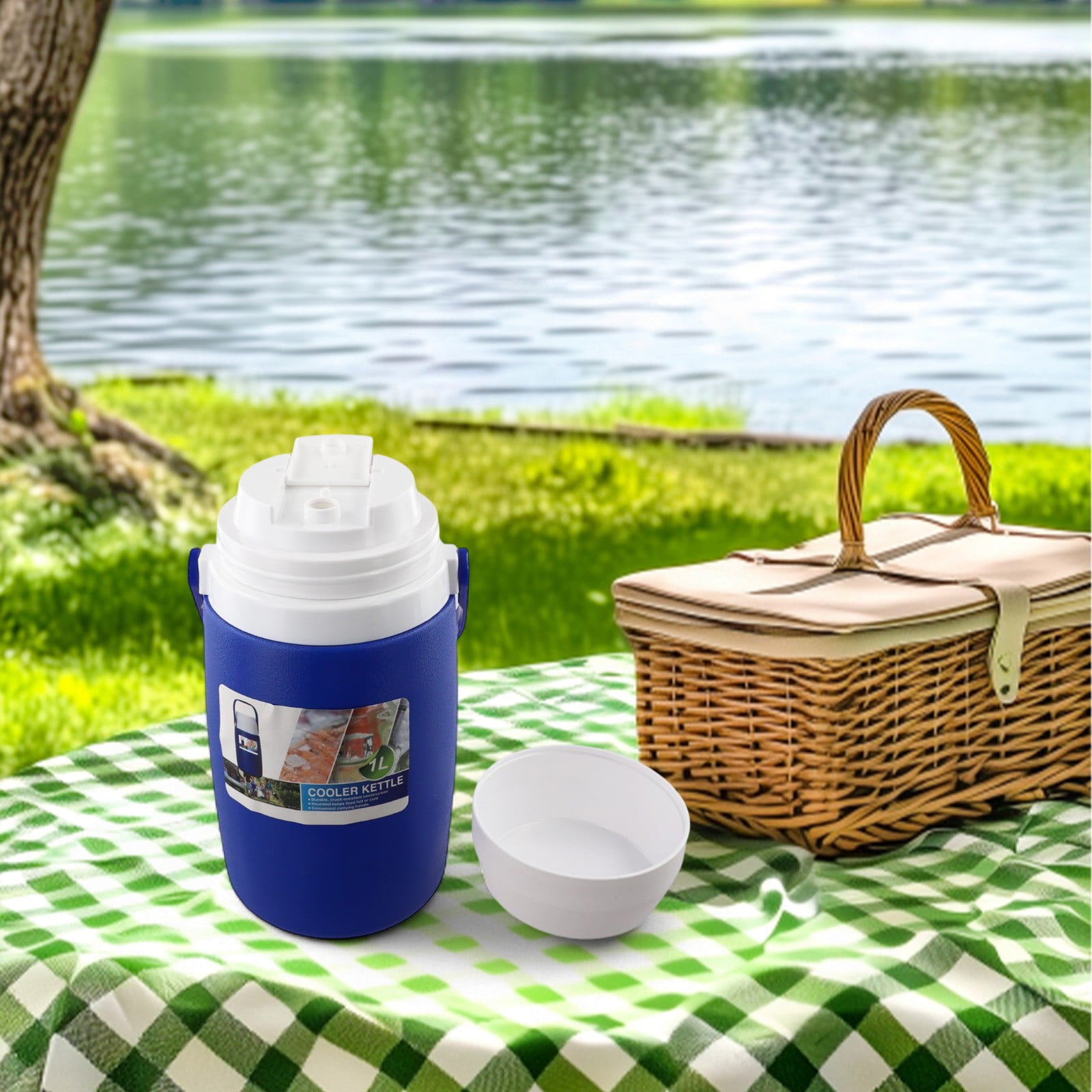 1L Portable Water Cooler Insulated Sports Water Jug W/ Handle For Camping Picnic
