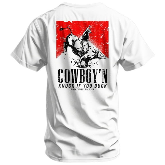 Combat Iron Cowboy'n | Knuck If You Buck Men's T-Shirt – White, Size M