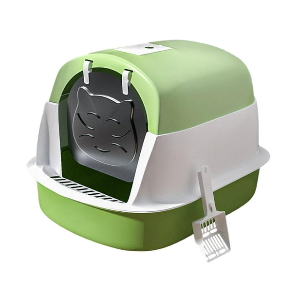 Caja de Arena para Gatos Yuyangstore Cerrada Desmontable Verde