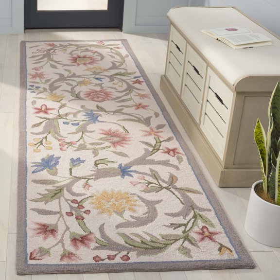 Safavieh Chelsea Baxter Bordered Wool Runner Rug, Ivory, 2'6" x 22'