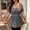 Dark Gray, variant on Women's Square Neck Shirts Liweisiy Summer Criss Cross Tunic Short Sleeve Tops Wrinkle Slim Dance Peplum Shirts Brown L