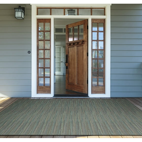 Couristan Monaco Larvotto Indoor / Outdoor Area Rug, Blue-Multi, 8'6" x 13'