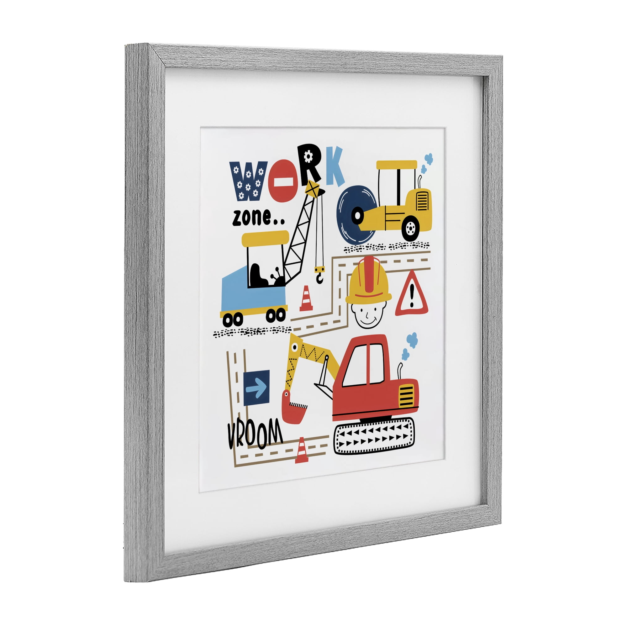 Stupell Industries Work Zone Construction Essentials Gray Framed Print Under Glass, design by Creative Studio