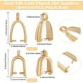 thumbnail image 2 of 1 Box 20Pcs Ice Pick Pinch Bails 18K Gold Plated 304 Stainless Steel 2 Sizes Pendant Clasp for Necklace Jewelry Making Gold, 2 of 7
