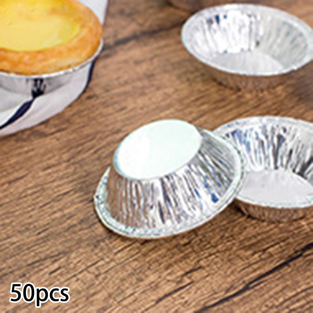 100* Disposable Aluminum Foil Tart Pan Mini Pot Pie Pan Plate Bake Mold Prof 