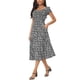 thumbnail image 4 of Vestido Casual Floral para Mujer INSPIRE CHIC con Bolsillos, Cuello Redondo, Manga Corta, Estilo Boho, Midi Flowy, XL Negro, 4 of 6