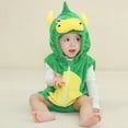 thumbnail image 2 of SHENGSI Infant and Toddler Cartoon Animal Sleeveless Hooded Triangle Crawlsuit, Infant Cartoon Animal Sleeveless Hooded Triangle Crawl Suit, 2 of 9