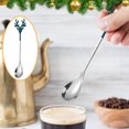 thumbnail image 4 of CuiLiyq Stainless Steel Cute Cartoon Elk Spoon, Colorful Home Dessert Tea Coffee Ice Cream Scoop, for Home Kitchen Holiday Party Decoration (Green), 4 of 5