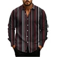 thumbnail image 2 of Trikvn Men's Long Sleeve Button Down Shirts Regular Fit Vertical Striped Casual Dress Tops Lightweight Breathable Collared Shirt for Business Work Office Everyday Wear, 2 of 5