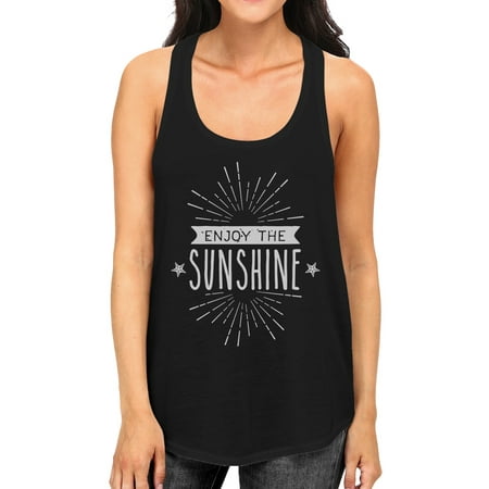 - Enjoy The Sunshine Womens Black Sleeveless Lightweight Summer Tanks