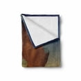 thumbnail image 2 of Safari Soft Flannel Fleece Blanket, Savanna Giraffes Exotic Tropic Lands Culture Wild Nature Art Illustration, Cozy Plush for Indoor and Outdoor Use, 60" x 80", Orange Chocolate Blue, by Ambesonne, 2 of 6