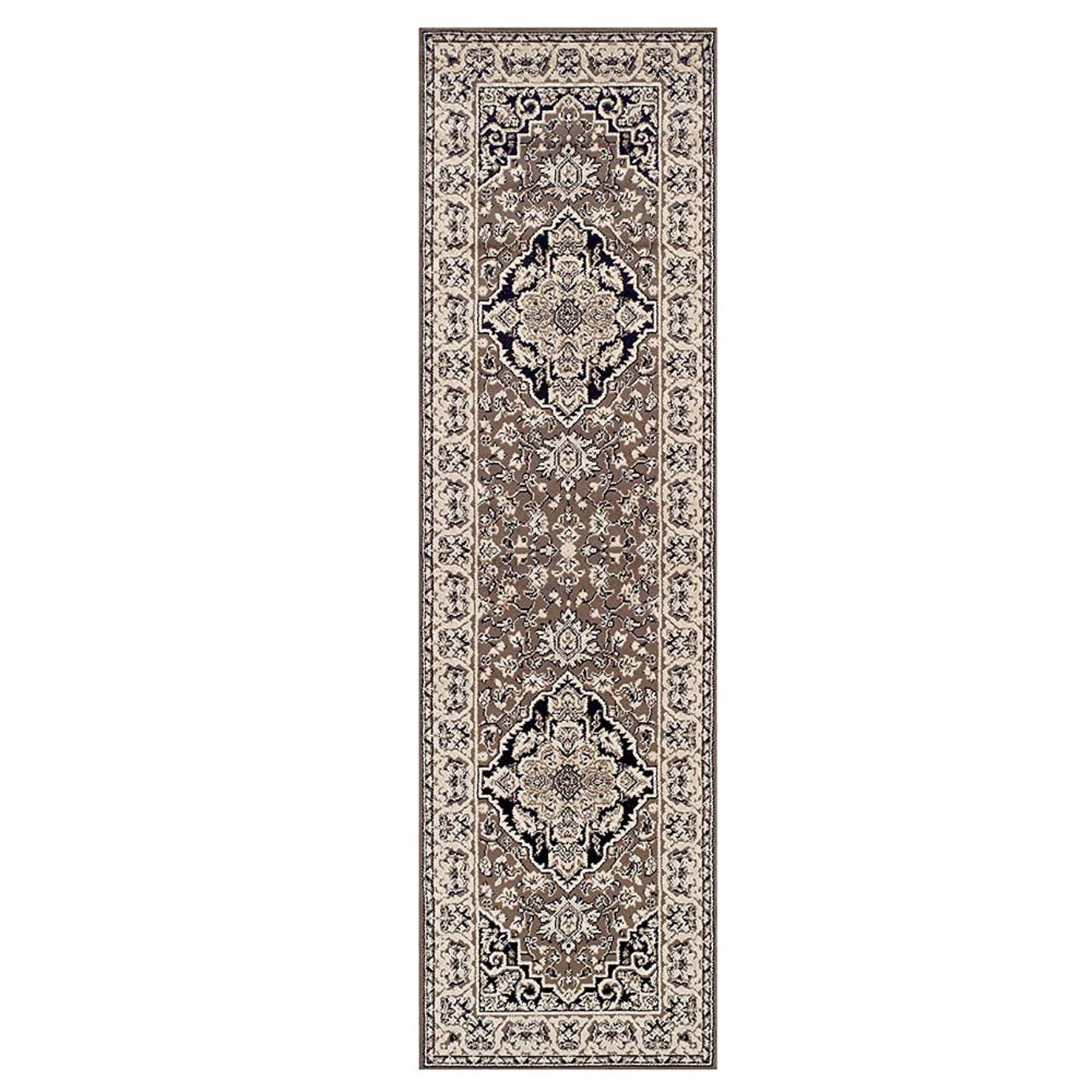 Superior Glendale Oriental Medallion Indoor Runner Rug, 2'7"x8', Brown