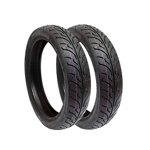 SET OF TWO Tires 100/80-16 Motorcycle Street All-Weather Tread (Model P128)