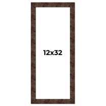 12x32 Frame Brown Burl Real Wood Picture Frame Width 1.625 Inches | Interior Frame Depth 0.5 Inches