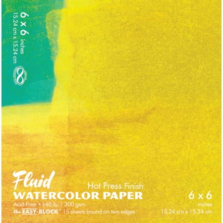UPC: 0696844850668 | Global Art Fluid Watercolor Paper Block  Hot-Press  6in x 6in 15 Sheets/Pad
