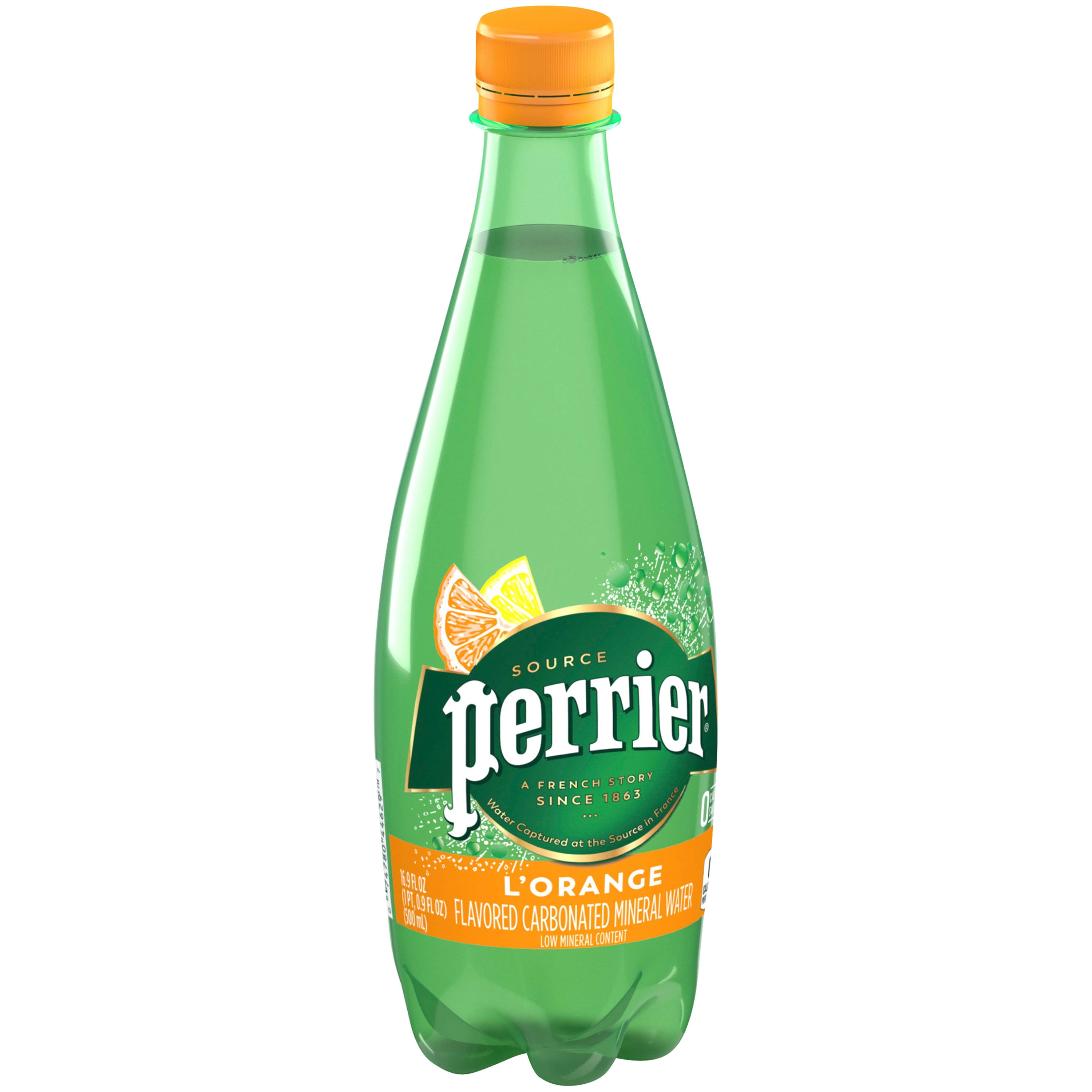 Perrier L'Orange Flavored Sparkling Water, 16.9 FL OZ Plastic Water Bottle 16.9 fl oz.