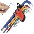 thumbnail image 3 of 9Pcs Metric Allen Key Set Metal Hex Key Allen Wrench Set 9 Sizes Chrome Vanadium Steel Long Arm Hex Key Kit with Ball End and Color Coding for Repair Furniture Car Bike Toy, 3 of 11