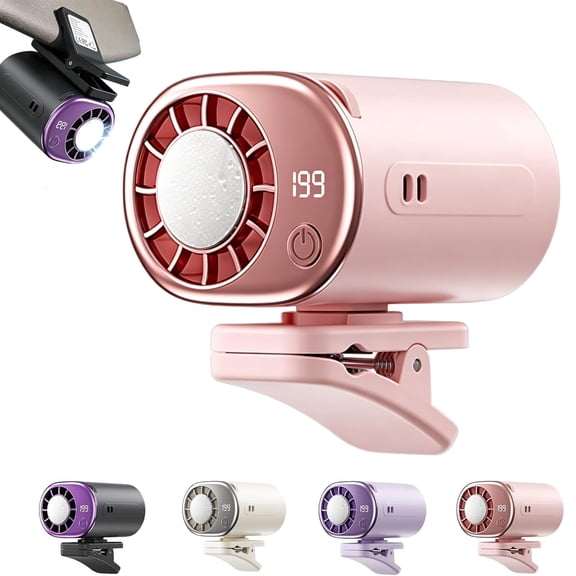 Stay Cool Anywhere – Clip On Fan with LED Display, 199 Speed Portable USB Rechargeable Fan, 360° Rotating Car Fan with Strong Clamp, Mini Personal Cooling Fan for Car Seat, Office, Stroller, Travel