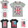 thumbnail image 5 of StylesILove Children American UK Flag Boy Tee Shirt (3-4 Years, UK Flag Grey), 5 of 6